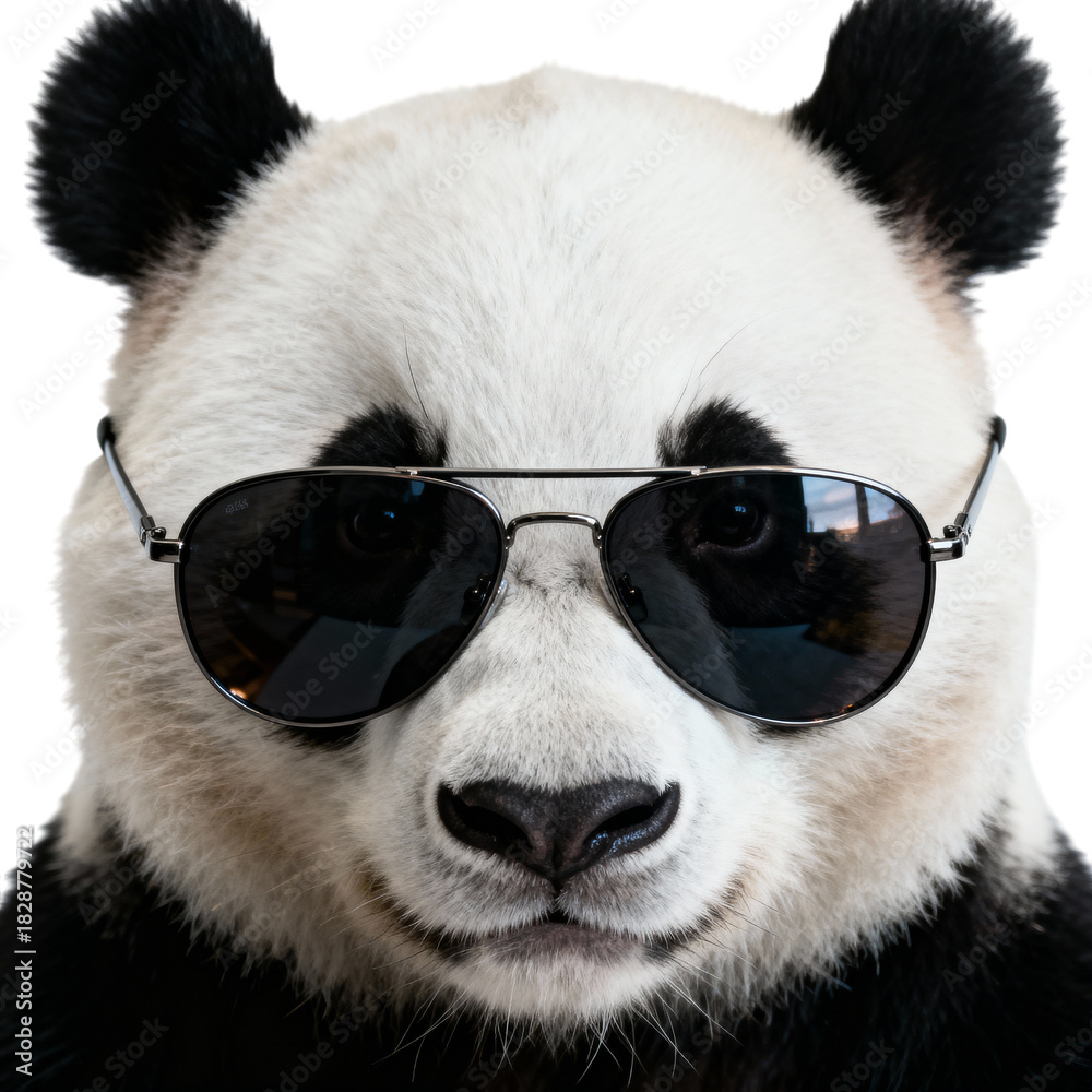 Obraz premium Cool panda wearing sunglasses portrait