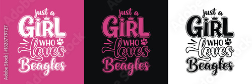 This charming design expresses a deep affection for beagles, perfect for dog lovers and owners. Ideal for custom apparel, gifts, and pet-themed merchandise.