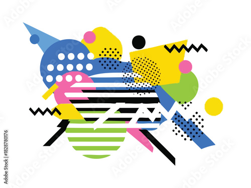 Vibrant Geometric Abstract Modern Graphic Design with Bold Shapes