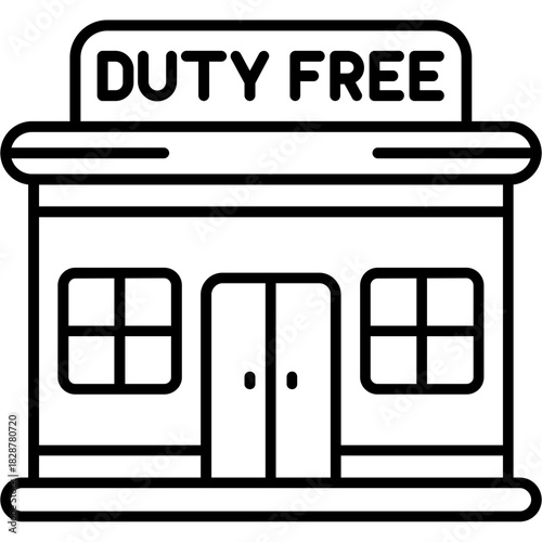 Duty Free Shop Outline Icon