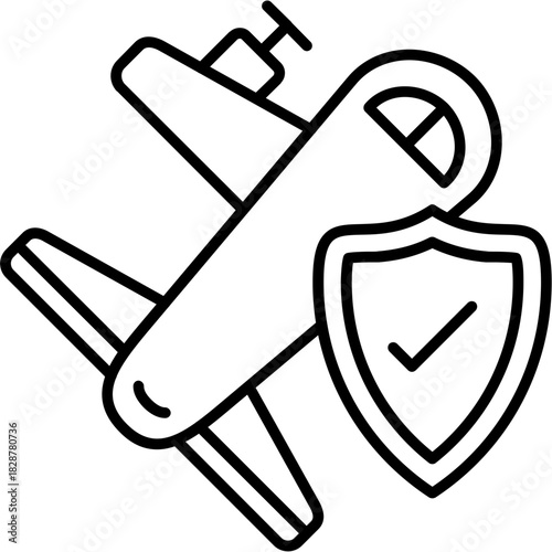 Travel Insurance Outline Icon