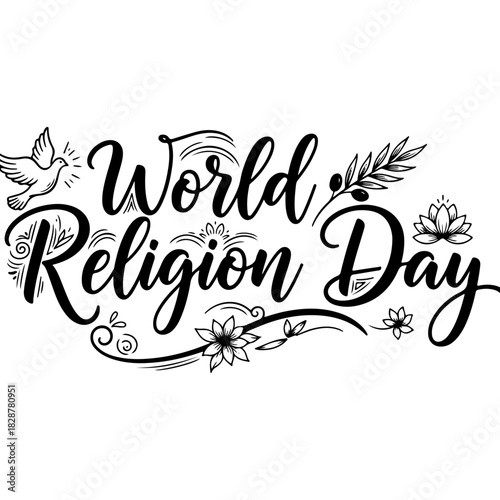 World religion day illustration