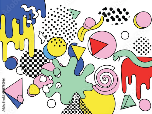 Vibrant Abstract Doodles A Playground of Shapes and Colors