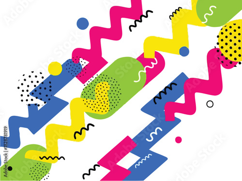 Geometric Pop Art Vibrant Abstract Pattern Design with Bold Colors