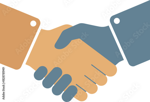 Two hands shaking in a gesture of agreement, partnership, or greeting, symbolizing business deal or cooperation.