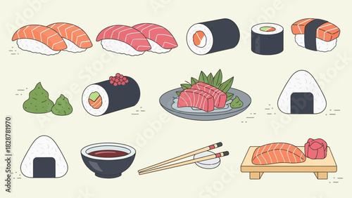 set of icons of food