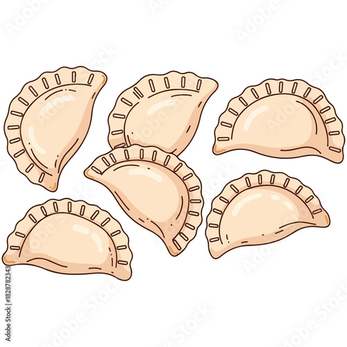 Polish Christmas Pierogi Vector Illustration

