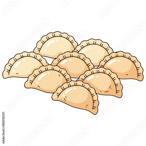 Polish Christmas Pierogi Vector Illustration

