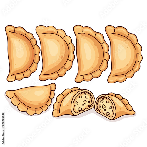 Polish Christmas Pierogi Vector Illustration

