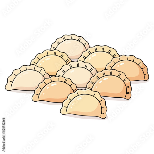 Polish Christmas Pierogi Vector Illustration

