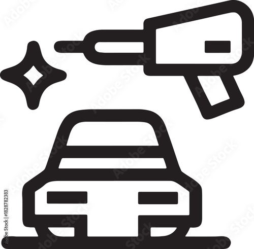 Clean and modern car polisher icon representing automotive detailing and vehicle maintenance services