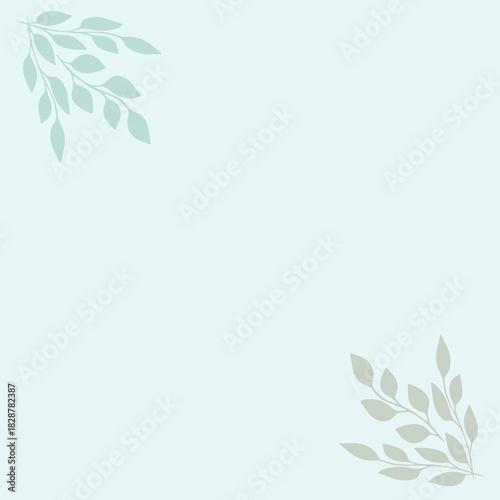 Minimalist Botanical Leaves Corner Background Vector Design