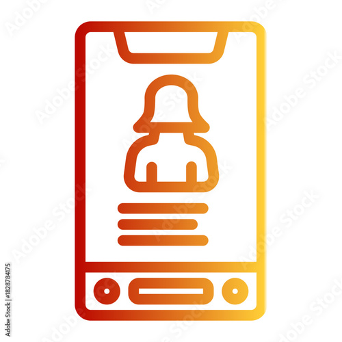 User Profile Social Network Avatar Icon from Growth Marketing Collection (Outline Gradient Style)