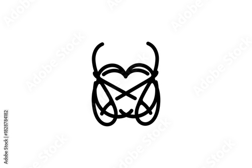 Heart and Eyeglasses Line Art: Continuous Flowing Minimalist Design for Love, Vision, and Brand Identity