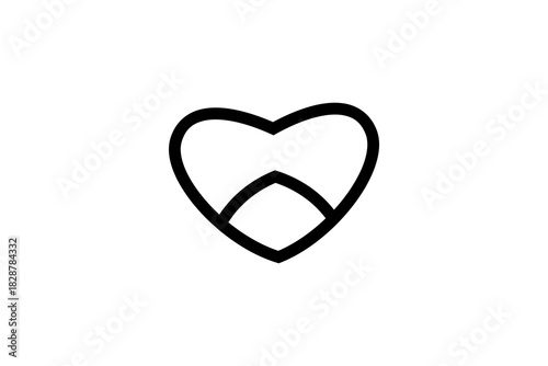 Double Heart Outline Icon: Minimalist Romantic Symbol for Love, Unity, and Elegant Modern Design