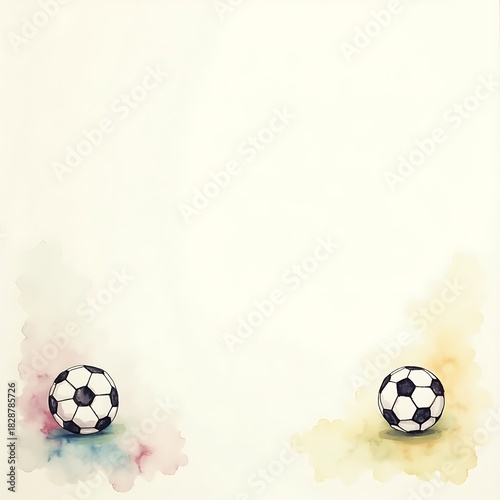 Watercolor Soccer Frame Background
