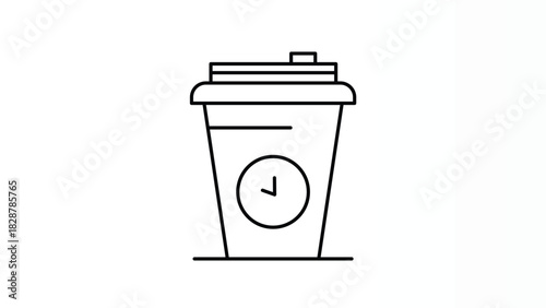 Coffee Cup with Clock Symbolizing Time Management, Productivity, and Work Efficiency