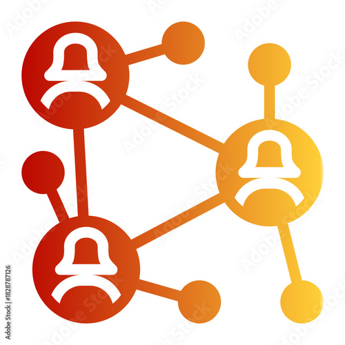 User Connection Networking Platform Icon from Growth Marketing Collection (Glyph Gradient Style)
