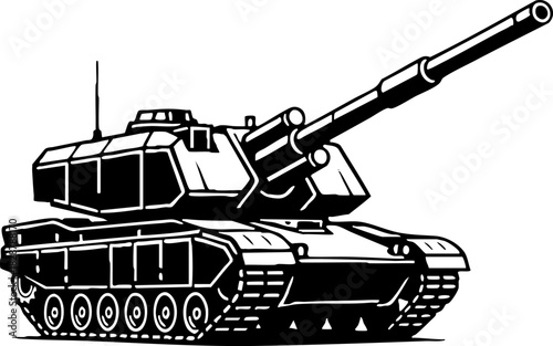 Heavy Military Tank Vector Illustration