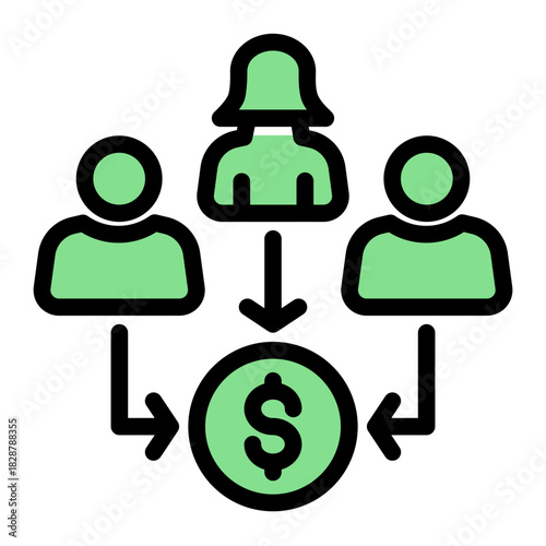 Consumer Audience Client User Icon from Growth Marketing Collection (Glyph Color Lineal Style)