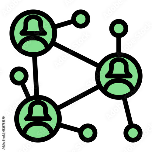 User Connection Networking Platform Icon from Growth Marketing Collection (Glyph Color Lineal Style)