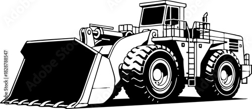 Industrial Front Loader Heavy Equipment Vector Illustration