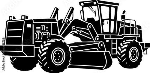 Heavy Duty Construction Machinery Front Loader Illustration