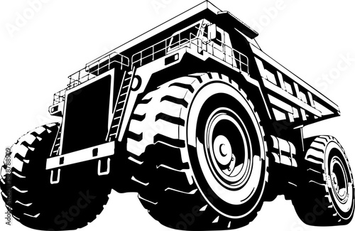 Massive Mining Dump Truck Haulage Vehicle Illustration
