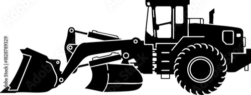 Wheel Loader Construction Vehicle Silhouette Icon