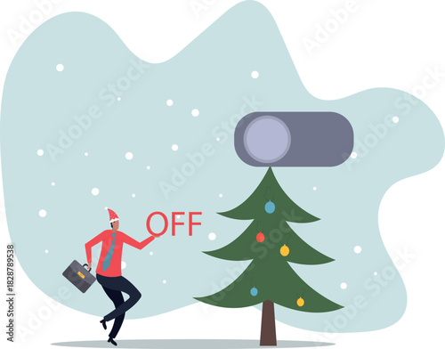 Switch off or turn off setting preference, analytics control panel or power shutdown electricity, saving energy and ecology.about a man and his life.