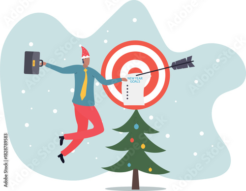 Set new year goals, target or resolution at the beginning of the year, determination or inspiration to improve and success.about a man and his life.