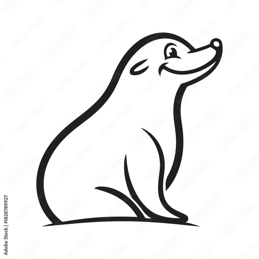 Fototapeta premium single line animal icon with a humorous.