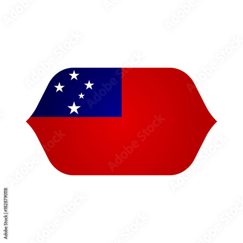 Free Download Stylized Curved SAMOA Flag Icon , Modern SAMOA Emblem, Clean Shape, High-Quality PNG - GFXLoad