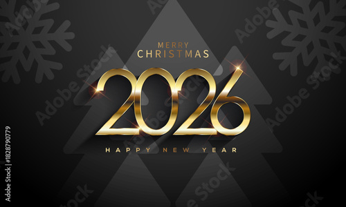 2026 Happy New Year, Gold