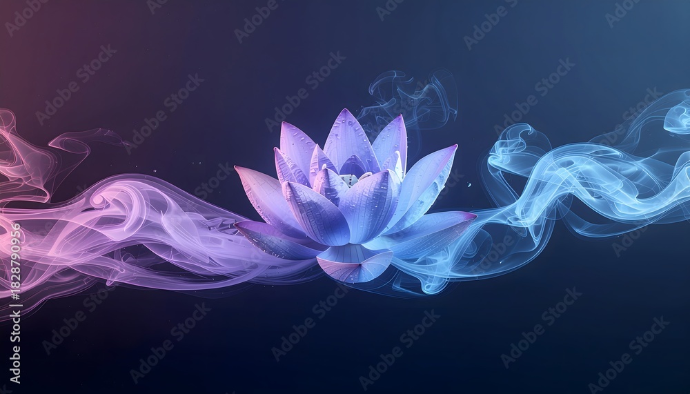 Obraz premium Mystical lotus flower blooming in cosmic energy high resolution photo