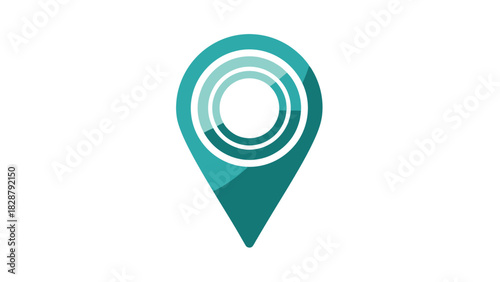 A teal-colored location pin icon with concentric circles inside, representing a precise point. Free Download A teal-colored location pin icon with concentric circles inside, representing a precise point. - GFXLoad