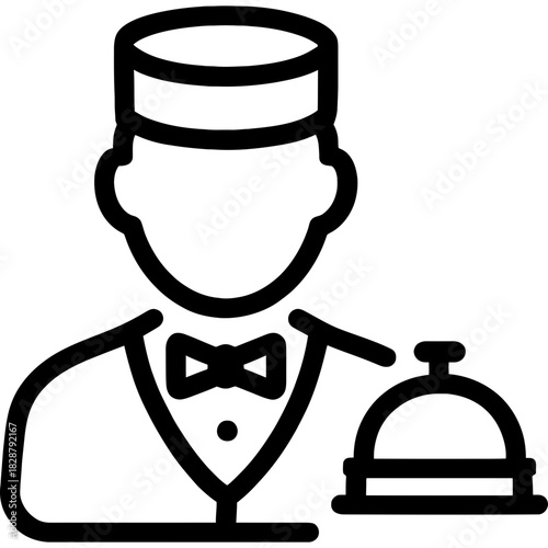 Minimalistic hotel concierge icon design