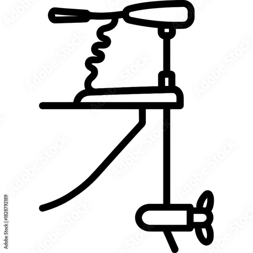 Bow mount trolling motor outline icon