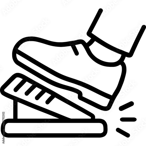 Minimalistic foot pedal controller outline icon