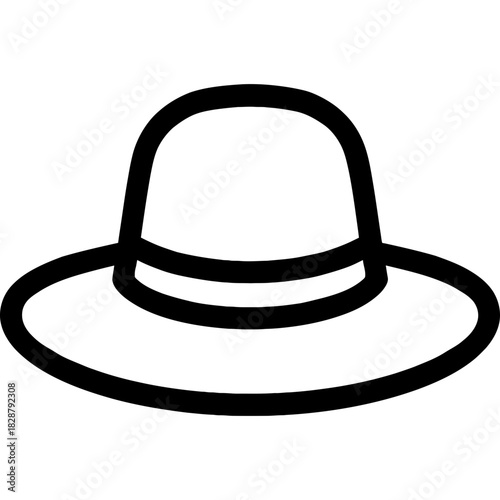 Minimalistic brim hat outline icon