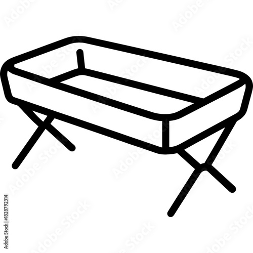 Minimalistic carp cradle outline icon