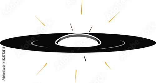 Stylized black hole concept isolated on transparent background