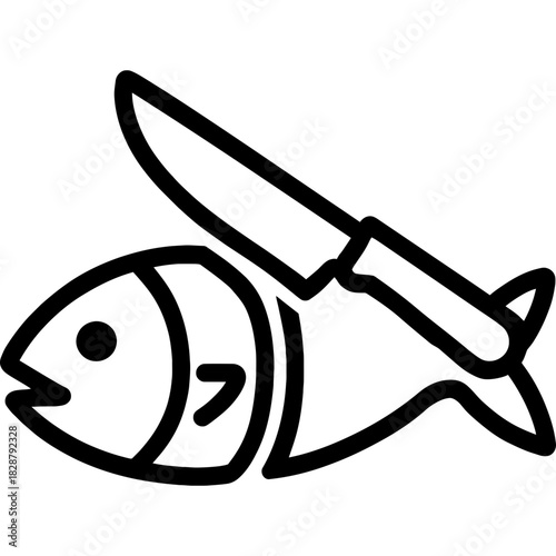 Cut bait icon outline