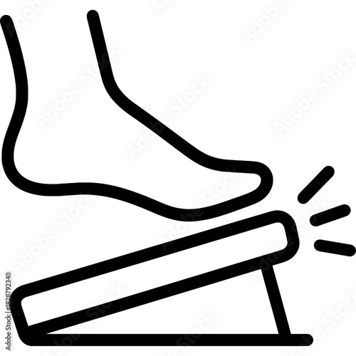 Minimalistic foot pedal controller outline icon