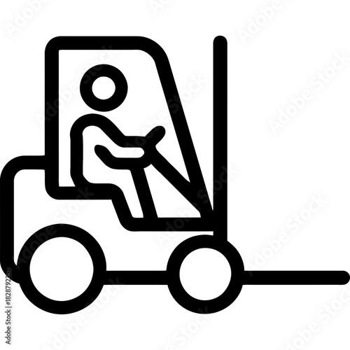Minimalistic icon of forklift operator