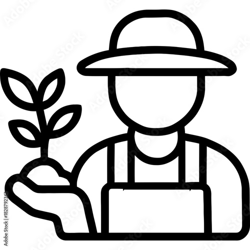 Minimalistic horticulturist icon design