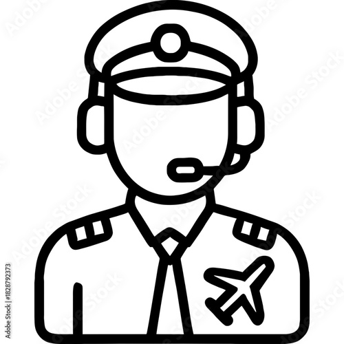 Minimalistic flight instructor icon design