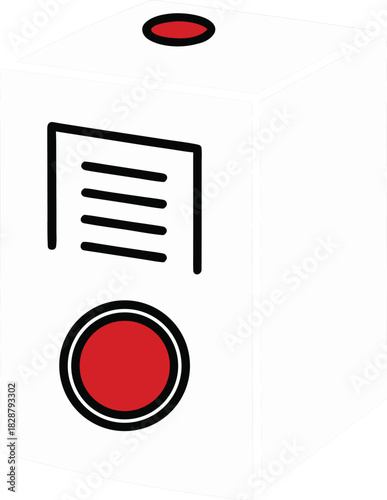 Simplified control box graphic isolated on transparent background
