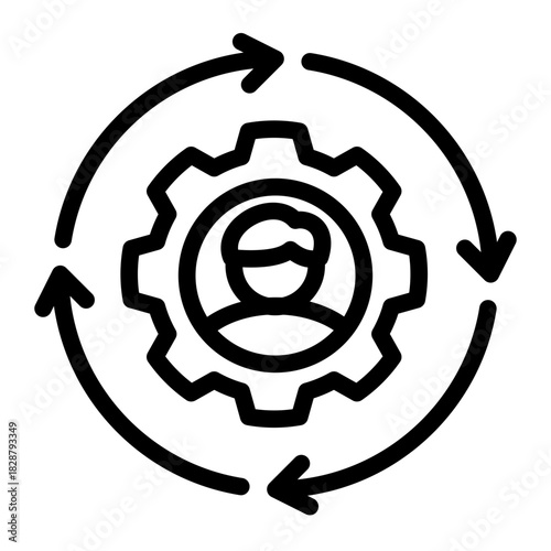 Customized Individual Adaptation Management Icon from Customer Assessment Collection (Outline style)