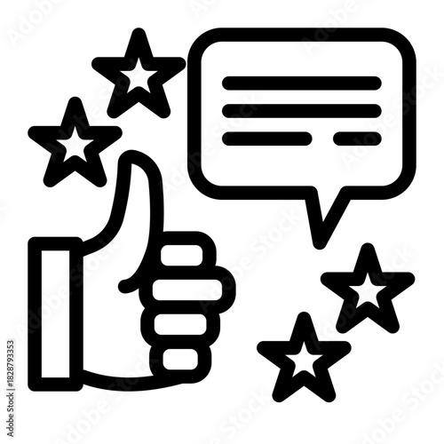 Customer Feedback Appreciation Review Icon from Customer Assessment Collection (Outline style)